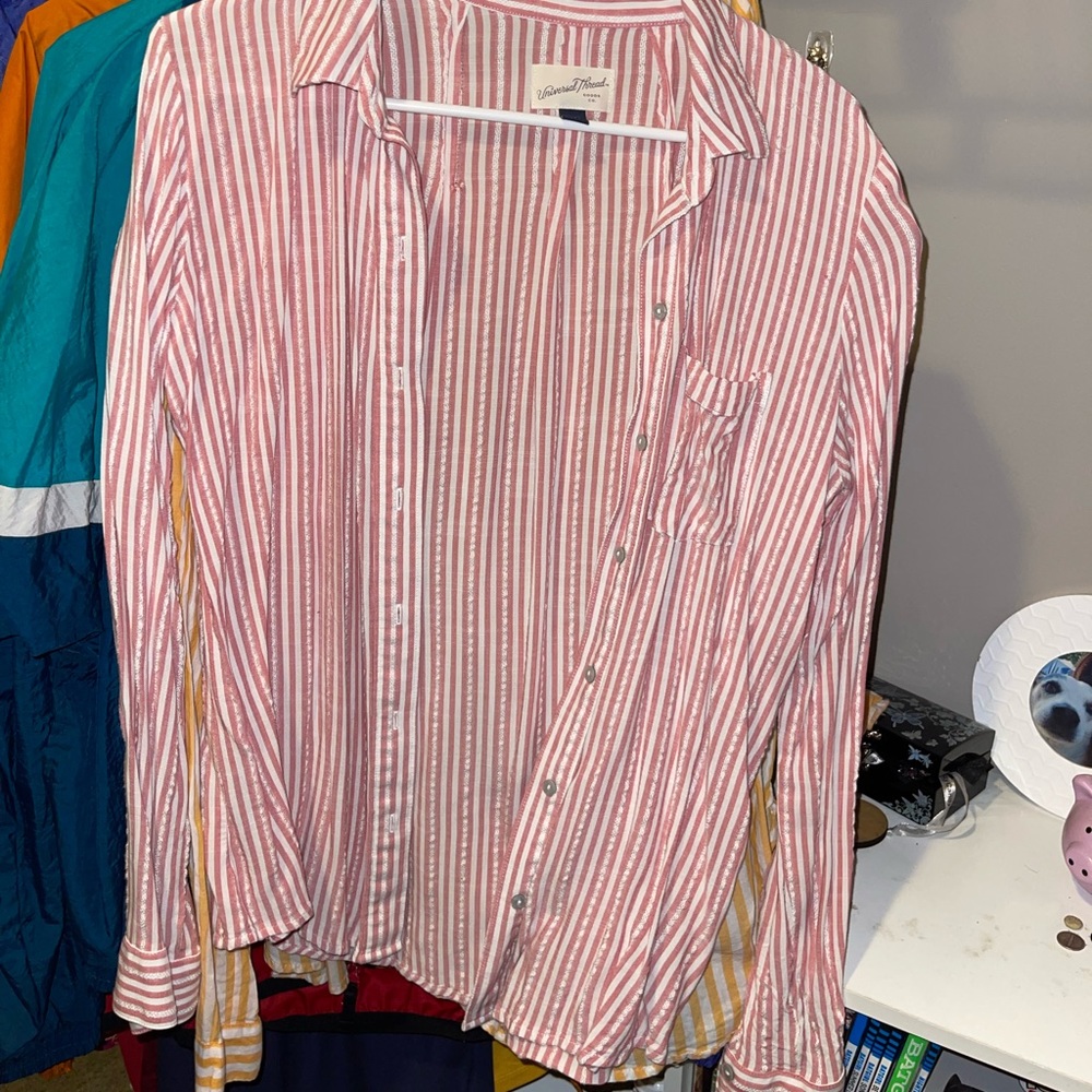 Red striped button down